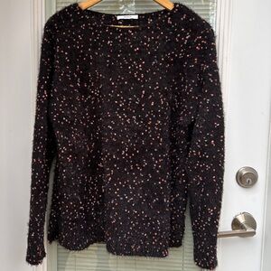 Ricki’s Women’s L Navy Blue Confetti Pom Pom Pullover Cozy Knit